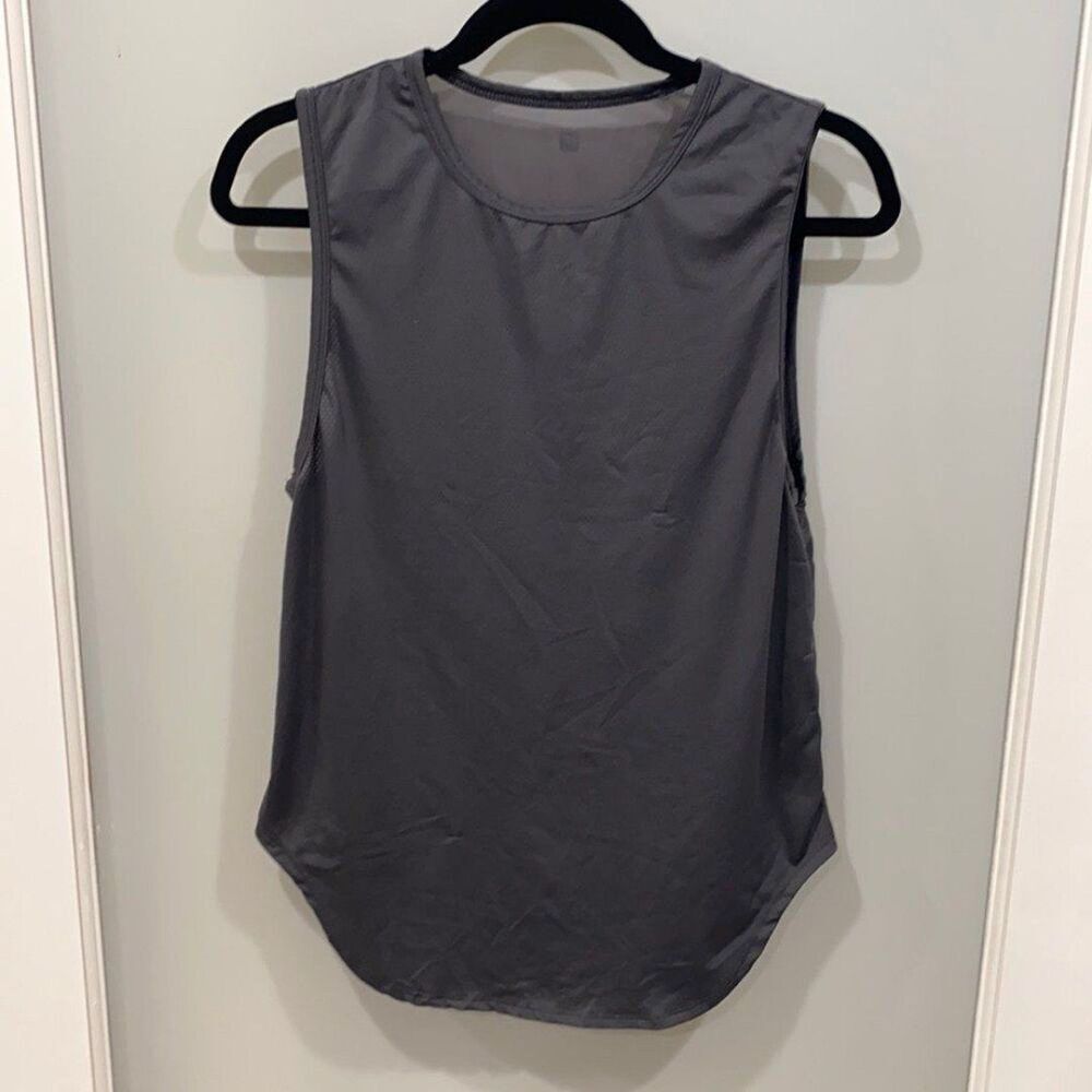 Fabletics Women’s Grey Mesh Trisha Sleeveless Muscle Workout Athletic Wear Sz S